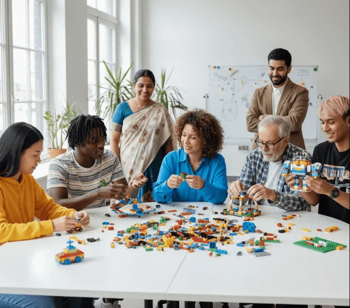 A shared LEGO landscape revealing interdependencies.