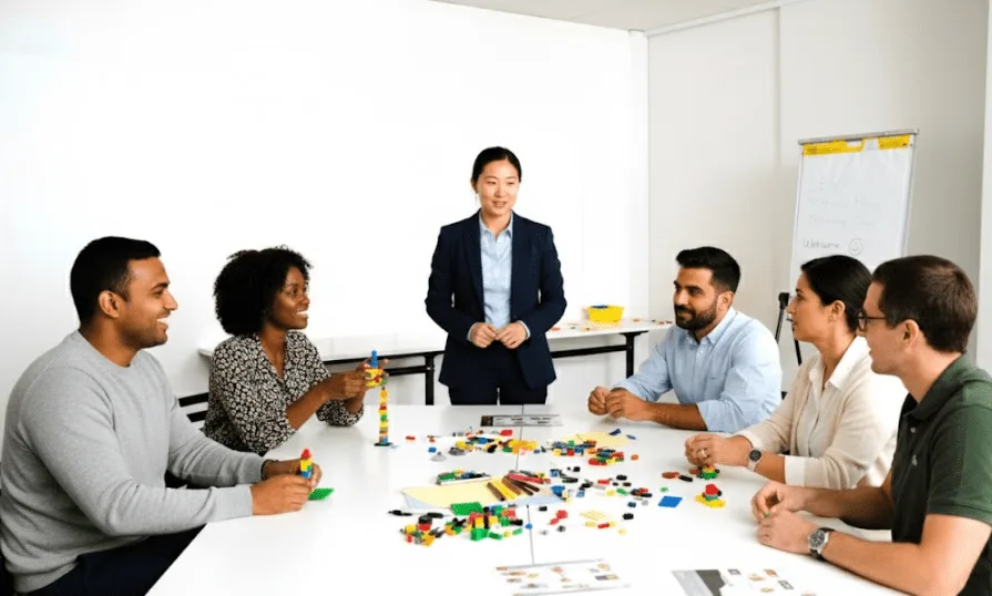 A complex LEGO model illustrating hidden assumptions beneath the surface.