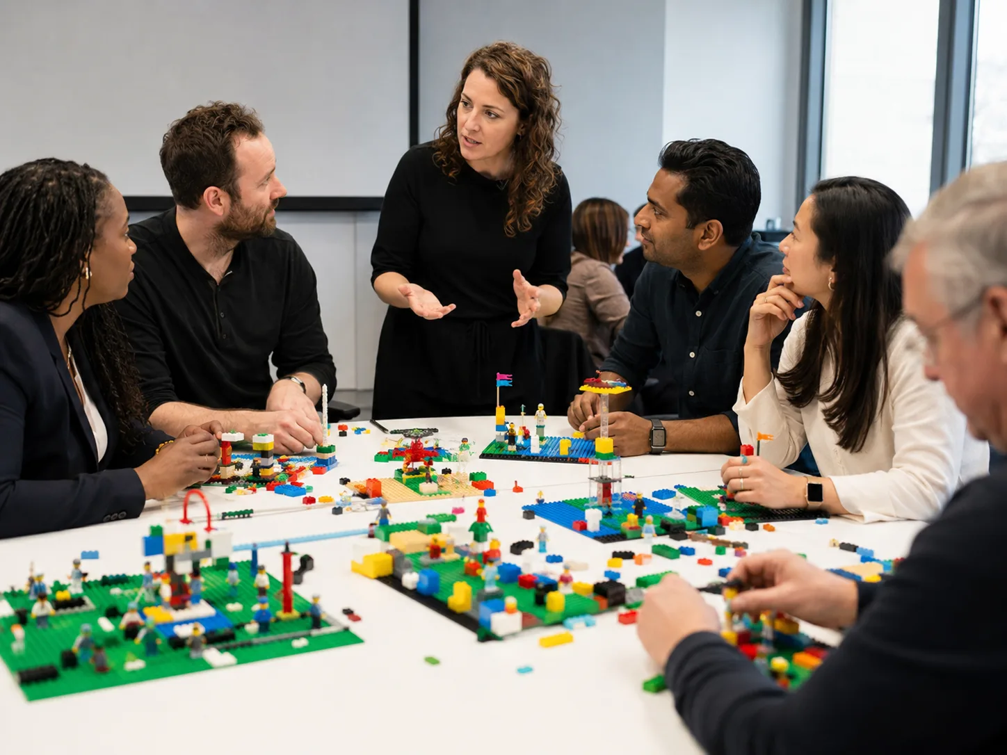 Facilitator leading a live online LEGO Serious Play training session