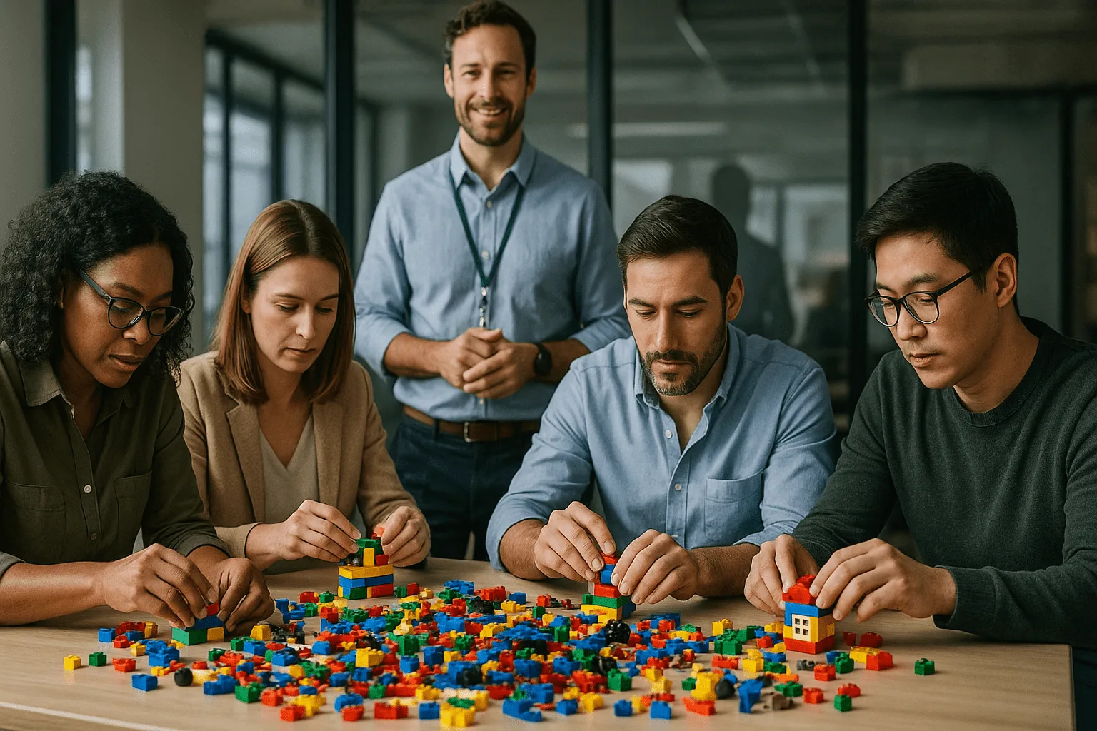 A LEGO model depicting the leaks and inefficiencies in a compliance workflow.
