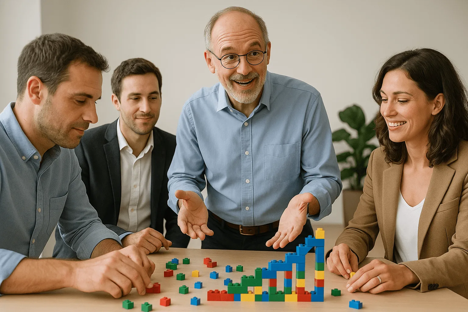 A person participating in an online LEGO Serious Play certification course.